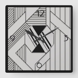 New Style Art Deco Quadratische Wanduhr