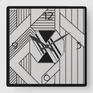 New Style Art Deco Quadratische Wanduhr