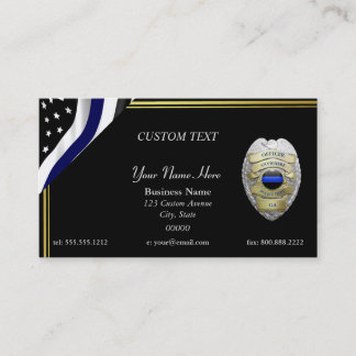 New Thin Blue Line Custom Abzeichen Business Card Visitenkarte