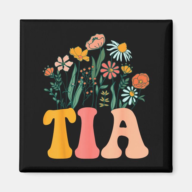 New Tia Wildflower First Birthday &amp; Baby Showe Magnet (Vorne)