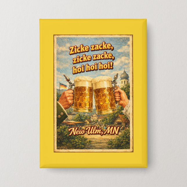  New Ulm MN German Beer Oktoberfest Button (Vorderseite)