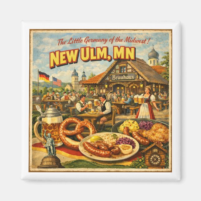 New Ulm MN Minnesota Vintage German Magnet (Vorne)