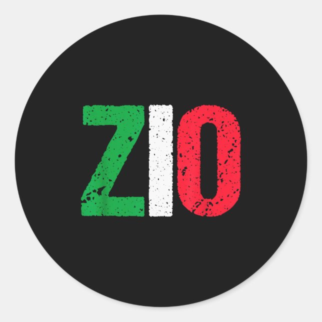 New Uncle Gift Italian Zio Proud Italian American  Runder Aufkleber (Vorderseite)