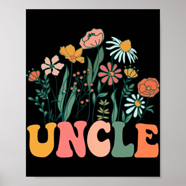 New Uncle Wildflower First Birthday &amp; Baby Sho Poster (Vorne)