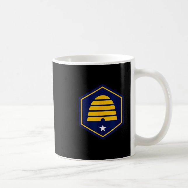 New Utah Flag - State Flag Of Ut Beehive Logo Retr Kaffeetasse (Rechts)