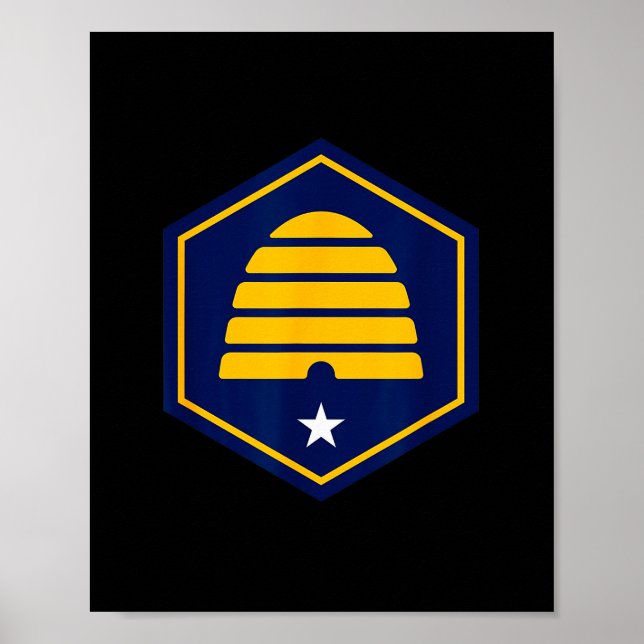 New Utah Flag - State Flag Of Ut Beehive Logo Retr Poster (Vorne)
