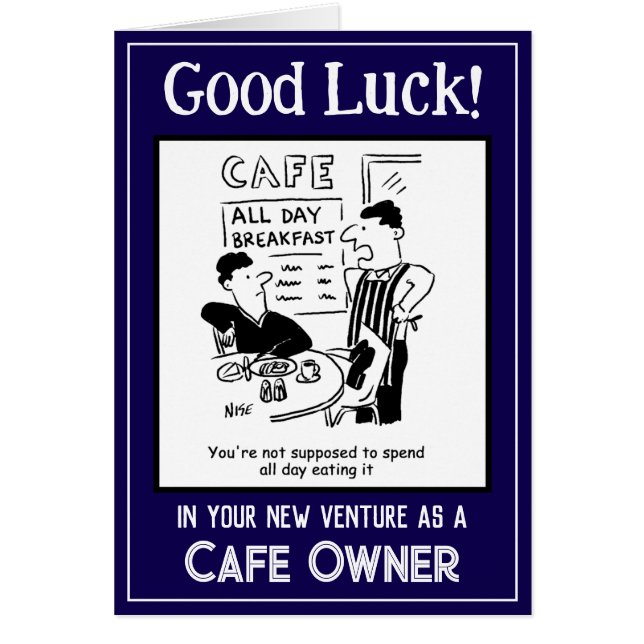 New Venture als Cafe Owner. Viel Glück-Card (Vorne)