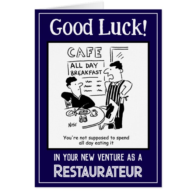 New Venture als Restaurant. Viel Glück-Card (Vorne)