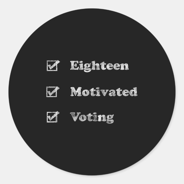 New Voter 18 Year Old Vote Them Out  Runder Aufkleber (Vorderseite)