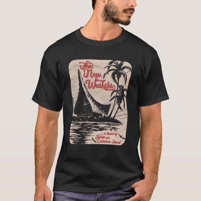 New Waikiki Tiki Bar Hawaiian Style Retro 50er Sty T-Shirt (Vorderseite)
