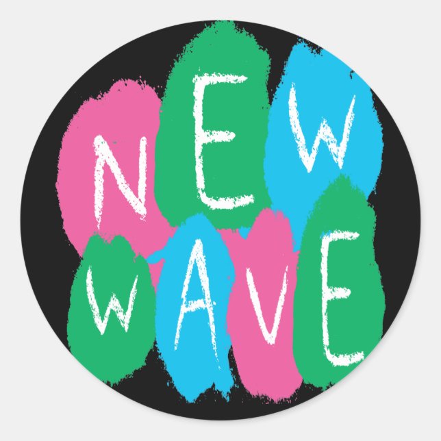 New Wave Graffiti Paint Runder Aufkleber (Vorderseite)