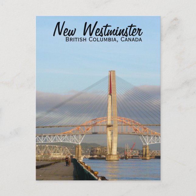 New Westminster Quay Boardwalk und Hafen Postkarte (Vorderseite)