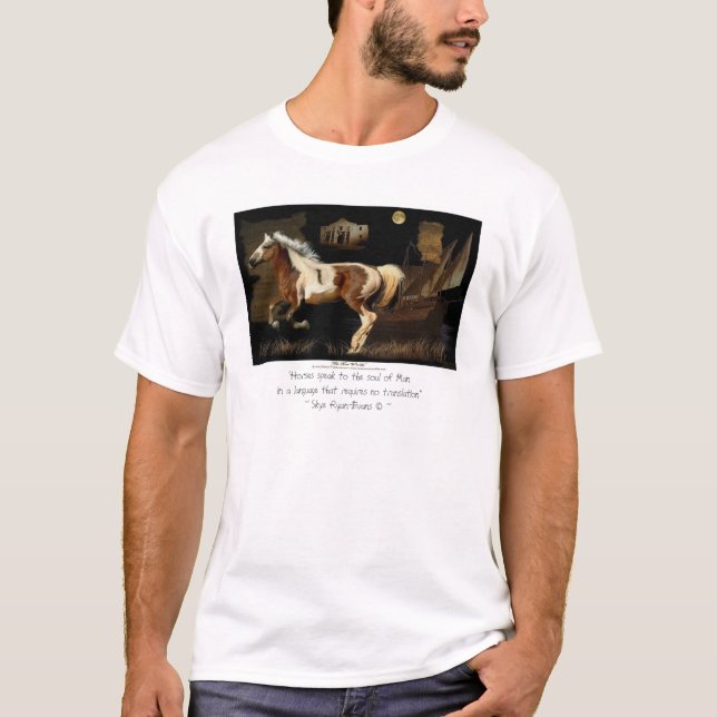 "NEW WORLDE" Spanische Mustang Horse-Lover-T - Shi T-Shirt (Vorderseite)