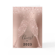 New Year 2023 Rose Gold Metallic Glitter