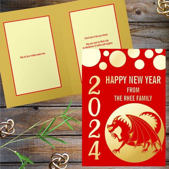 New Year 2024 Red Dragon Asian Elegant Gold (Von Creator hochgeladen)