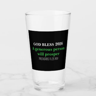 New Year 2026 Blessings Festive Simple Black Glas
