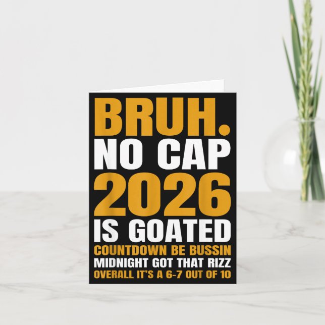 New Year 2026 Bruh No Cap Countdown Bussin Funny R Karte (Vorderseite)