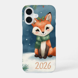 new year 2026 cute winter fox iphone case 16 hülle