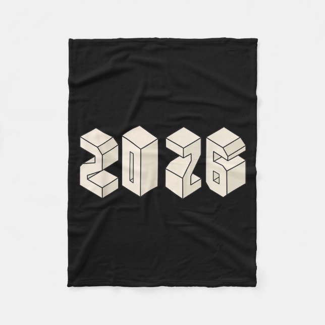 New Year 2026 Minimalist Streetwear Cool Casual  Fleecedecke (Vorderseite)