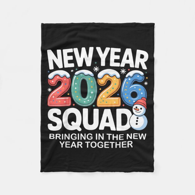 New Year 2026 Squad Funny Snowman Holiday Celebrat Fleecedecke (Vorderseite)