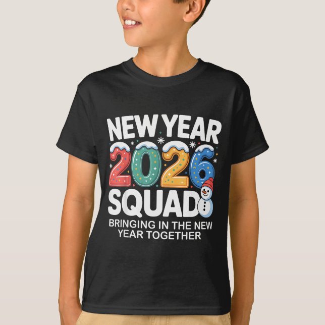 New Year 2026 Squad Funny Snowman Holiday Celebrat T-Shirt (Vorderseite)