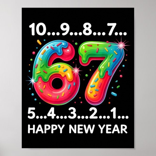 New Year 67 Candy Countdown Funny Happy New Year 2 Poster (Vorne)