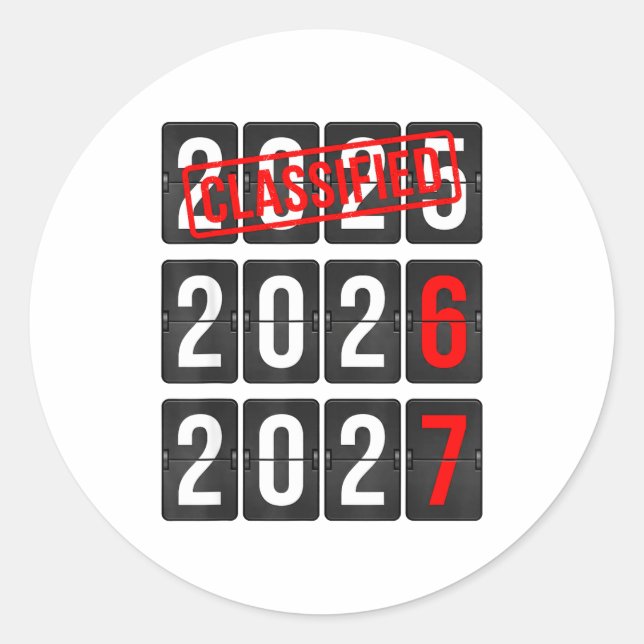 New Year 67 Six Seven Countdown New Year 2026 2027 Runder Aufkleber (Vorderseite)