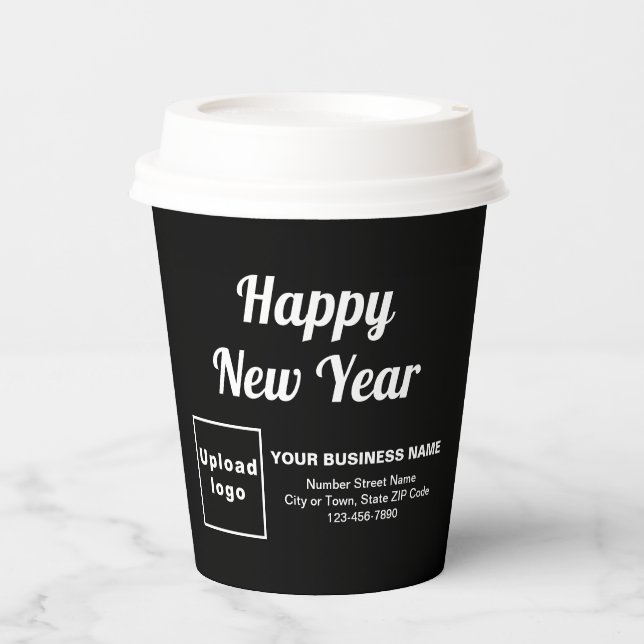 New Year Black Paper Cup Pappbecher (Vorderseite)