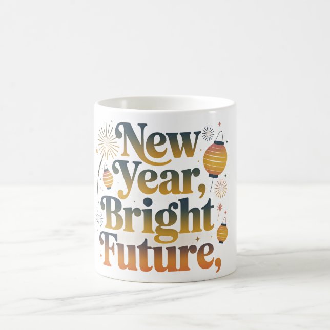 New Year Bright Future Festive Coffee Mug Kaffeetasse (Mittel)