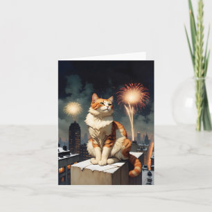 New Year cat Feiertagskarte