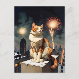 New Year Cat Postkarte