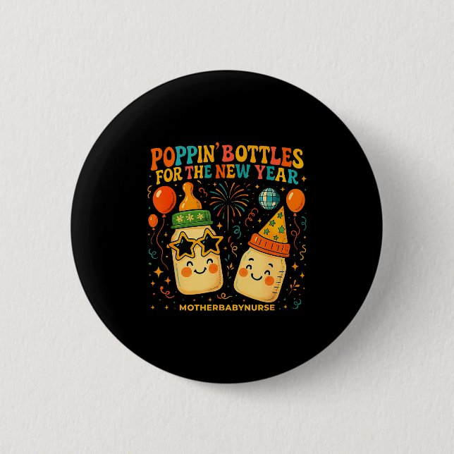 New Year Celebration Pn Bottles Mother Baby Nicu N Button (Vorderseite)