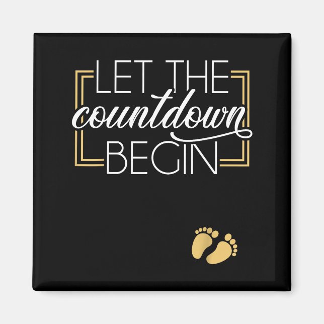 New Year Christmas Pregnancy Announcement Countdow Magnet (Vorne)