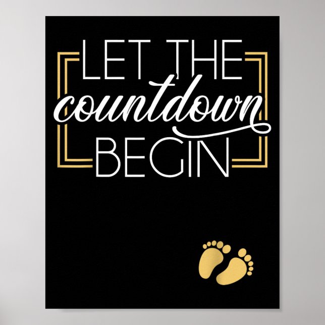New Year Christmas Pregnancy Announcement Countdow Poster (Vorne)