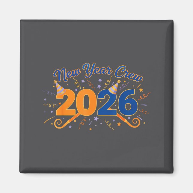New Year Crew 2026 Fireworks Celebration  Magnet (Vorne)