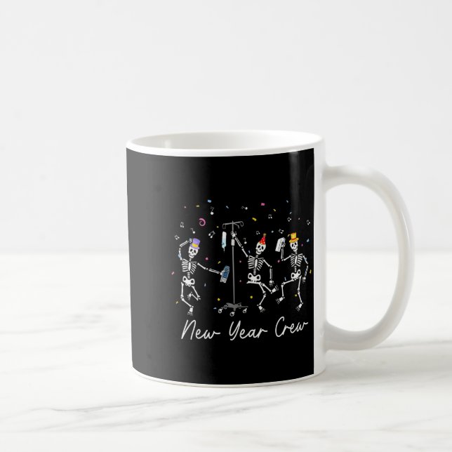 New Year Crew Skeleton Nurse Crew Er Icu New Year  Kaffeetasse (Rechts)