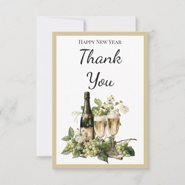 New Year Custom Thank You Card | 2026 Greeting Dankeskarte (Vorderseite)