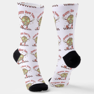 New Year Disco Ball Happy New Year Retro Socken