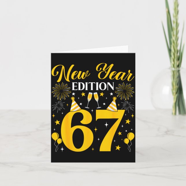 New Year Edition 67 Funny 6 7 Meme New Year 2026 T Karte (Vorderseite)