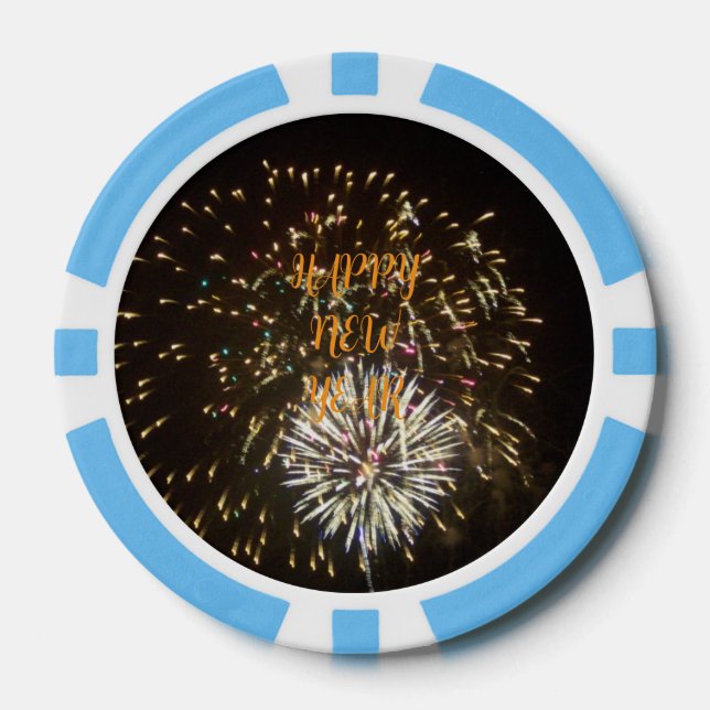 New Year Eve Party Decoration / Favor - Fireworks Pokerchips (Vorderseite)