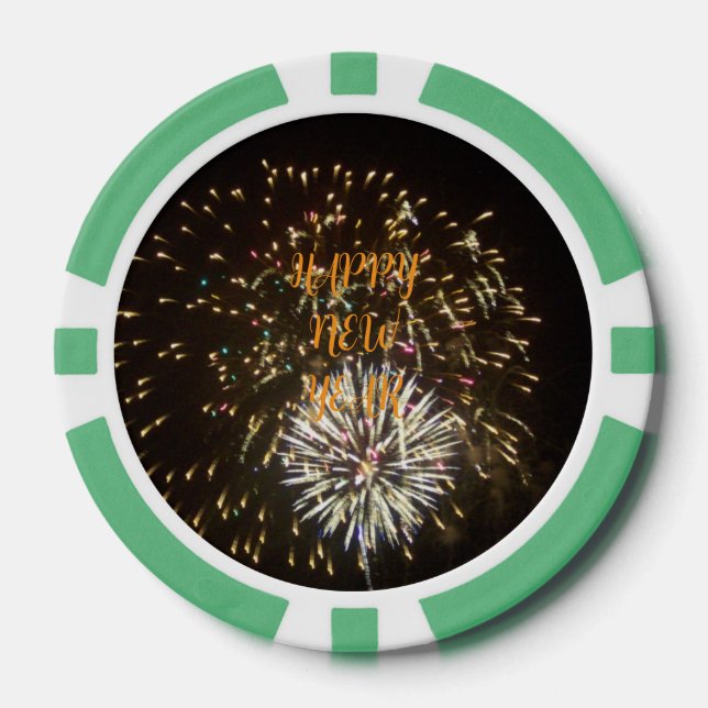 New Year Eve Party Decoration / Favor - Fireworks Pokerchips (Vorderseite)