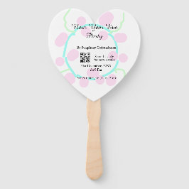 New year eve party scan QR RSVP name pink blue  Fächer