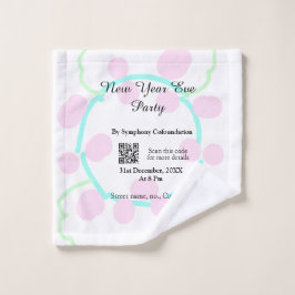 New year eve party scan QR RSVP name pink blue Waschlappen