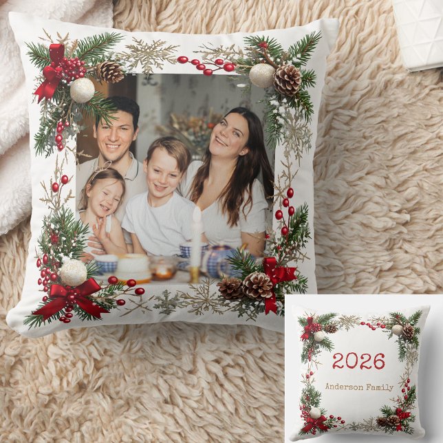 NEW YEAR  Frame with custom Photo Family 2026 Kissen (Von Creator hochgeladen)