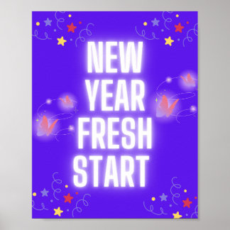 : New Year, Fresh Start – Inspirational wall art Poster
