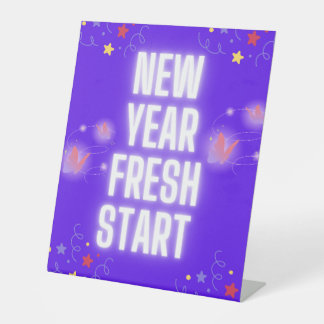 New year Fresh start Sockelschild