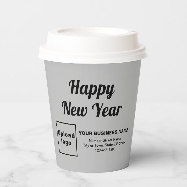 New Year Gray Paper Cup Pappbecher (Vorderseite)