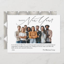 New Year Greetings Photo with Art Deco Greeting Einladung