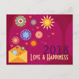 New Year Happiness greeting postcards Feiertagspostkarte