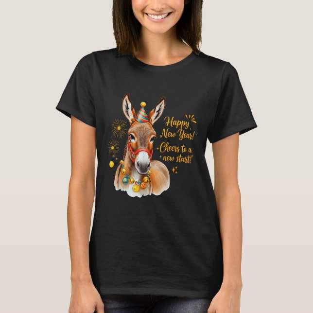 New Year Happy New Year Farmgirl Farm Animal  T-Shirt (Vorderseite)
